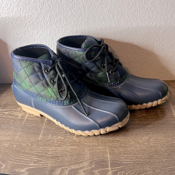Navy Blue Duck Boots - Picture 1 of 7